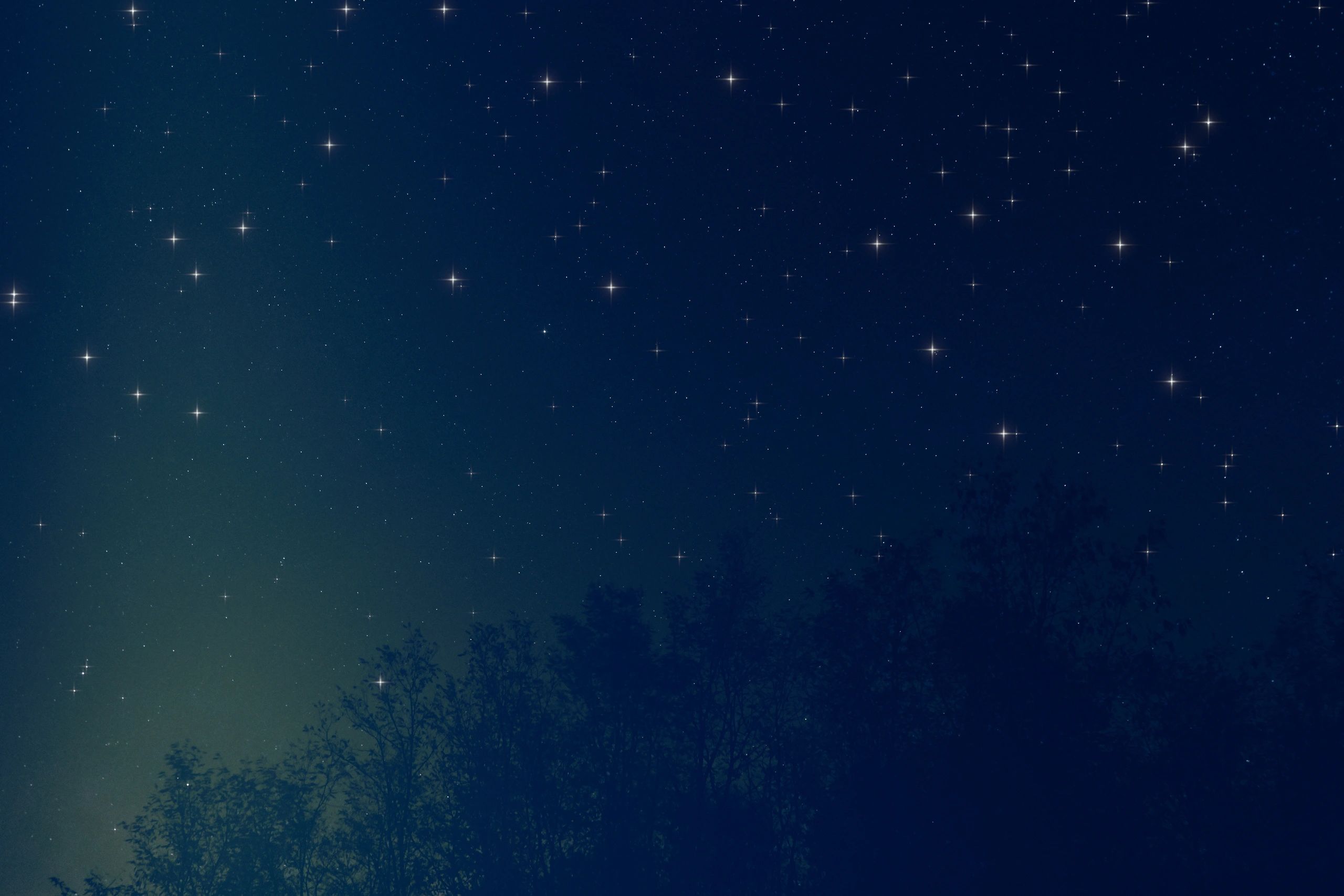 Night sky filled with stars above a peaceful prayer setting