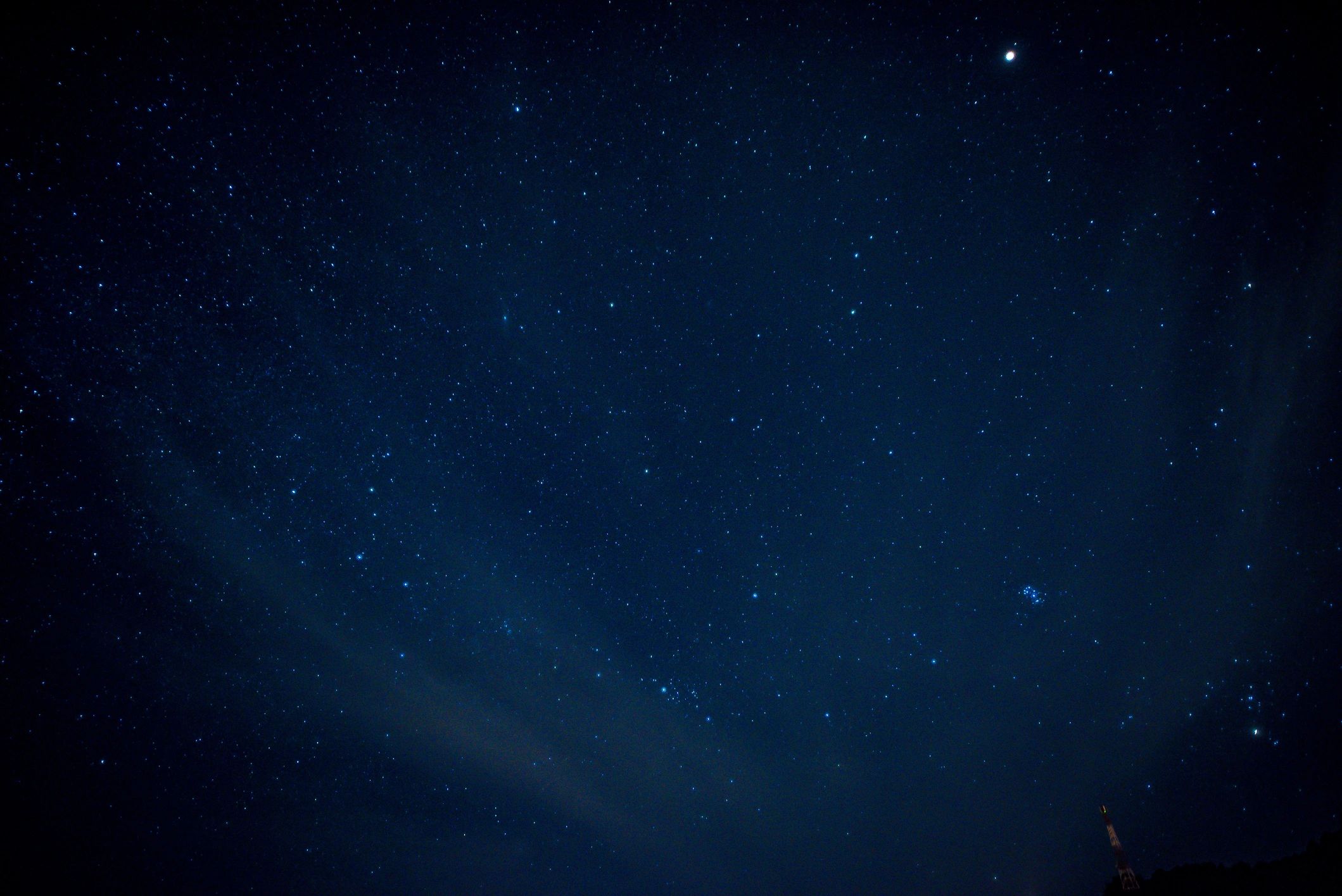 Night sky over a quiet landscape symbolising peace and prayer