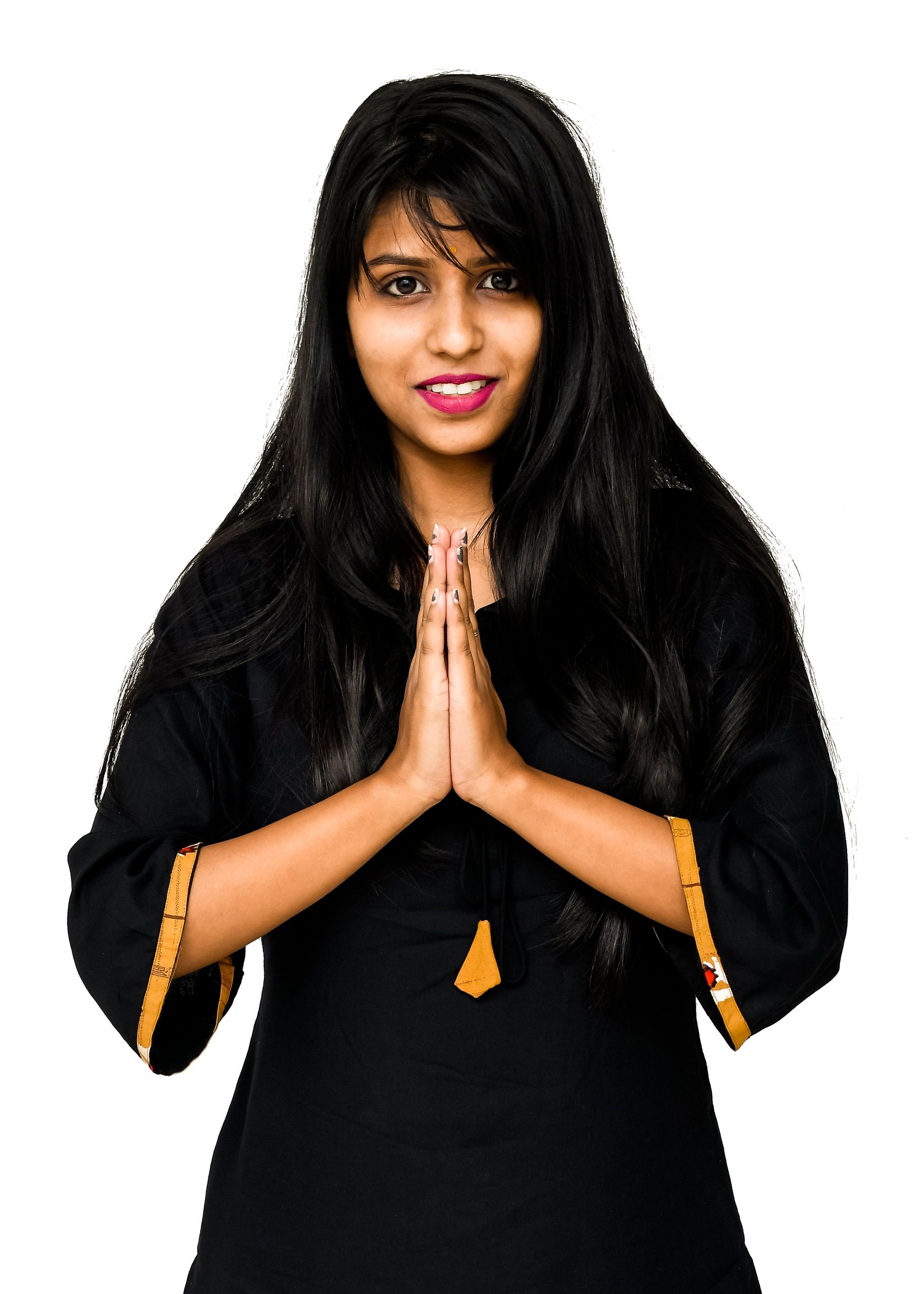 Portrait of a woman with a calm welcoming expression