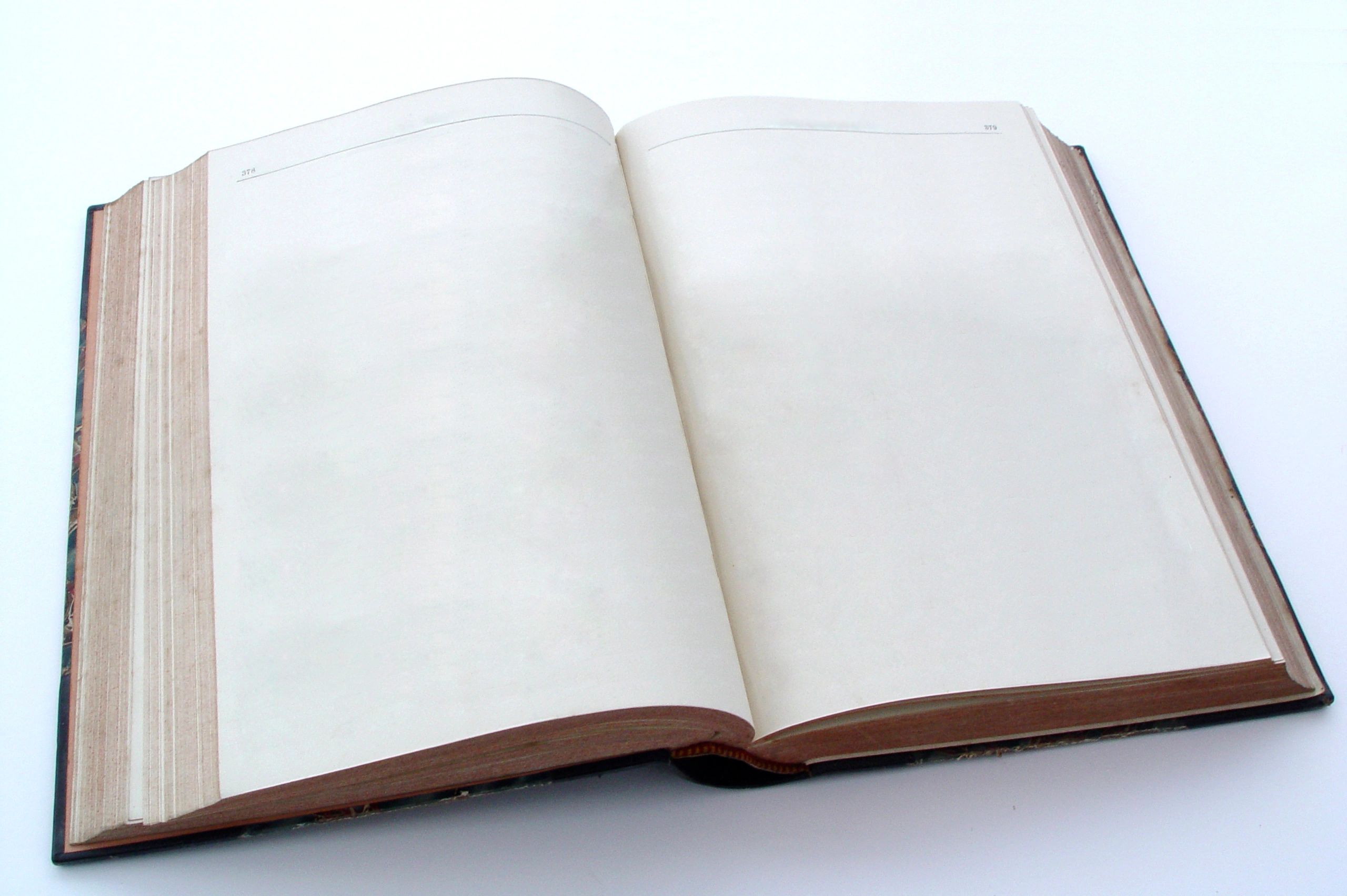 Open book with blank pages for prayer notes