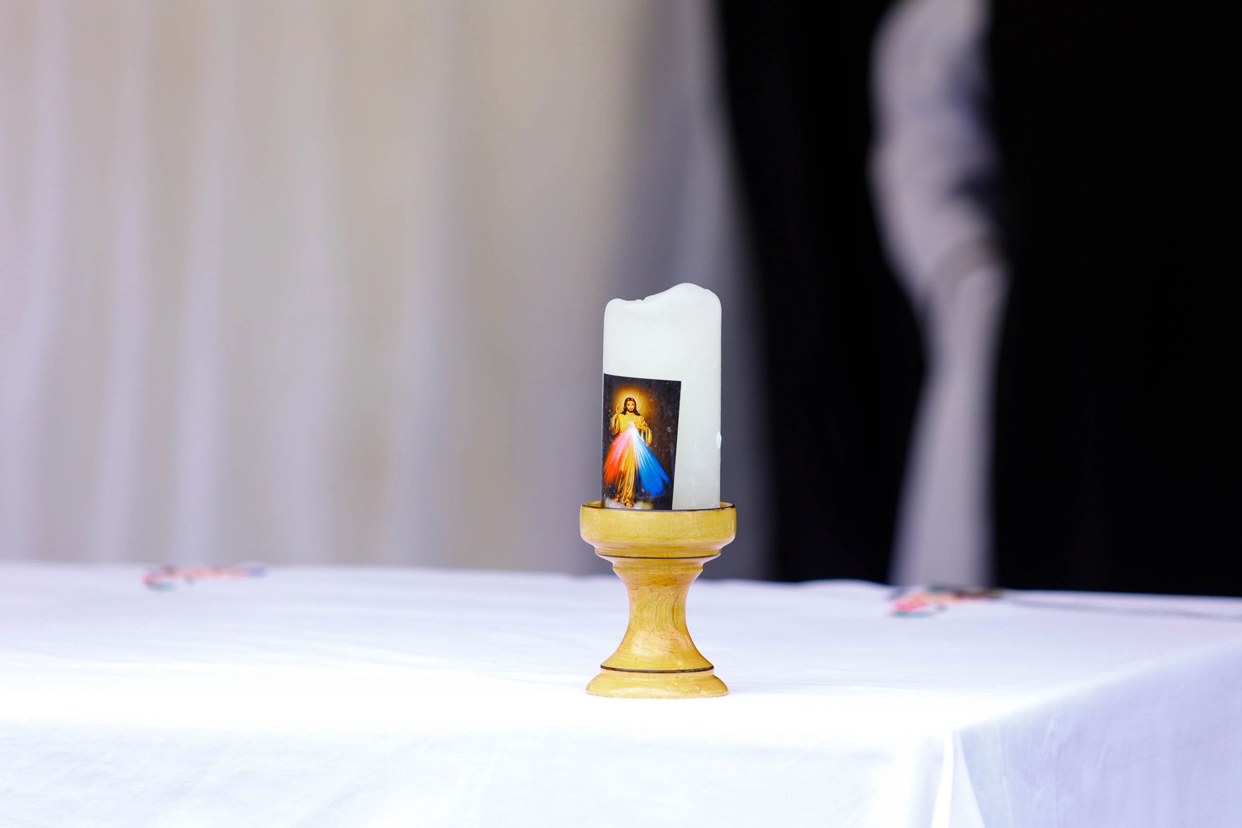 Devotional candle representing quiet prayer and reflection